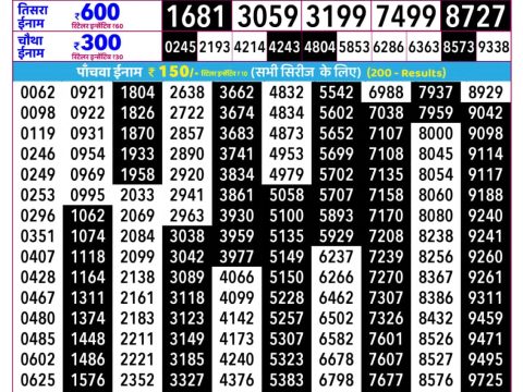 Everest Result Today Dear Lottery Chart