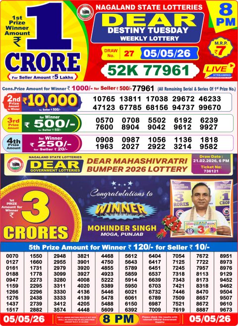 Everest Result Today Dear Lottery Chart