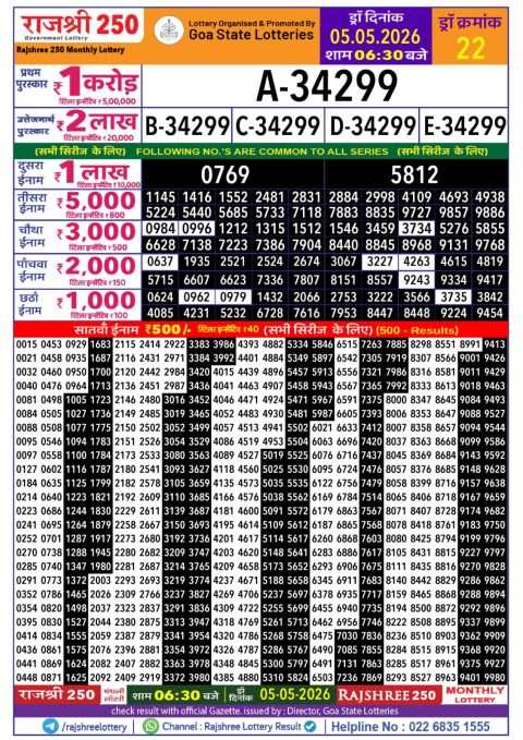 Everest Result Today Dear Lottery Chart
