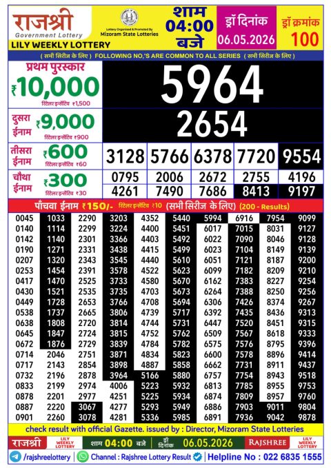 Everest Result Today Dear Lottery Chart