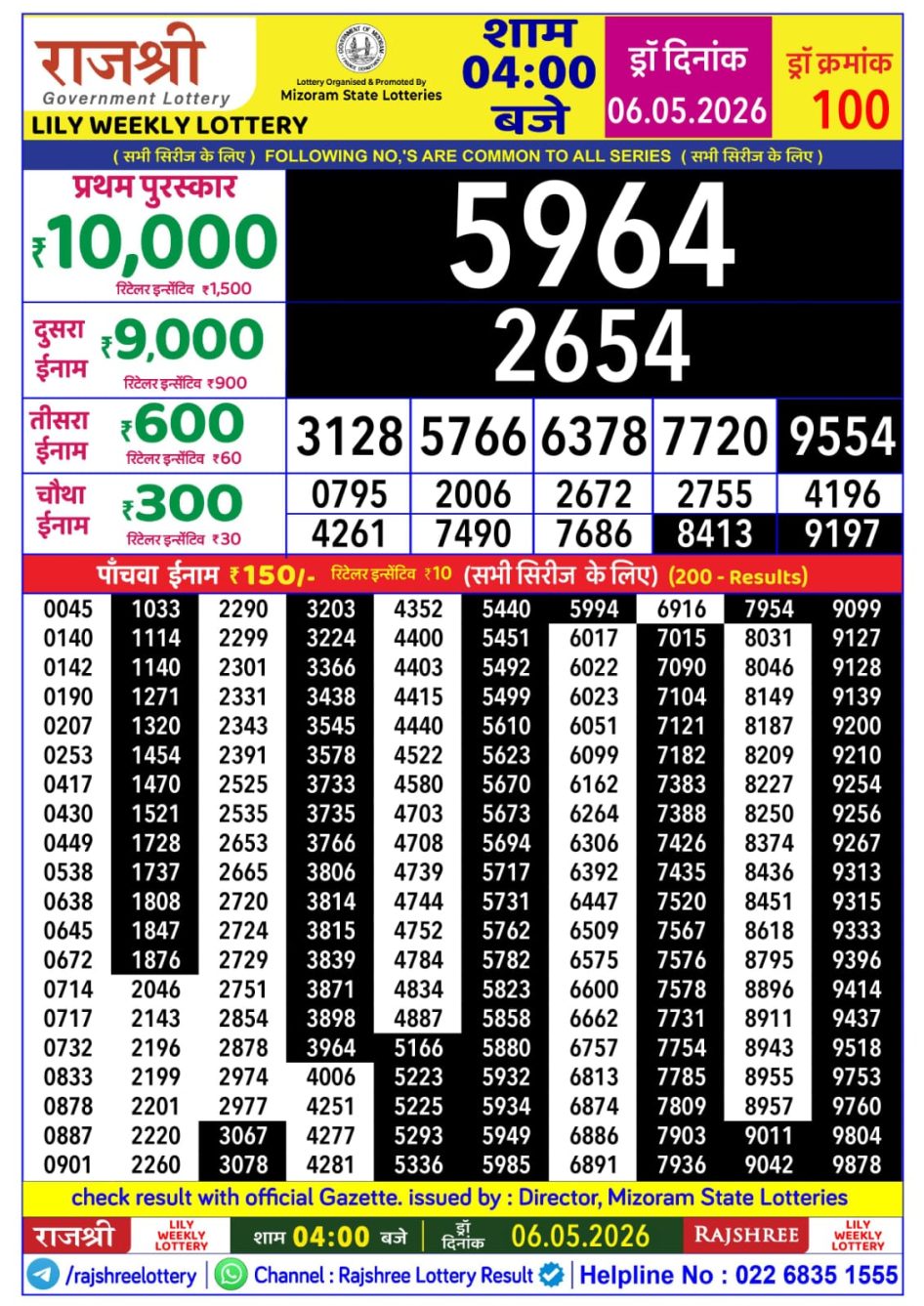 Everest Result Today Dear Lottery Chart