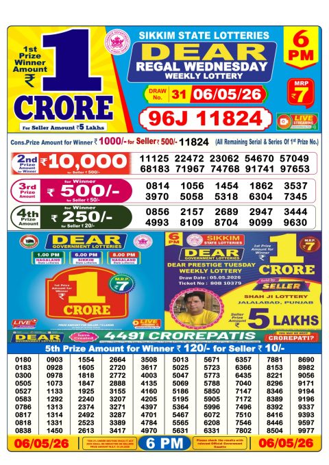 Everest Result Today Dear Lottery Chart