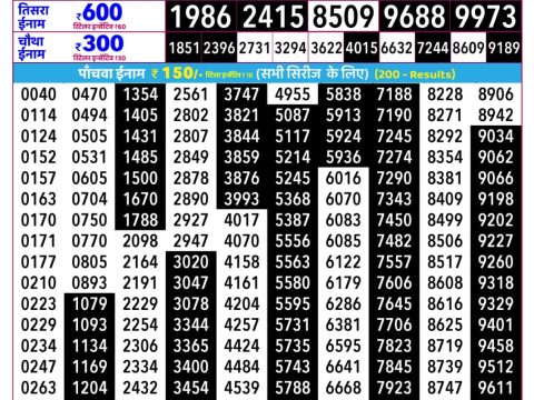 Everest Result Today Dear Lottery Chart