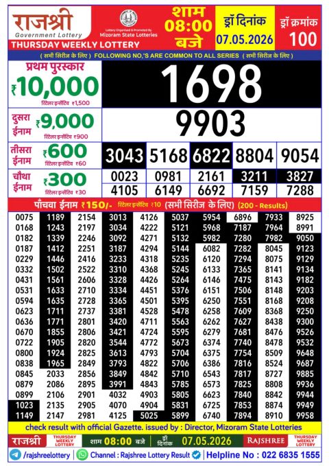 Everest Result Today Dear Lottery Chart