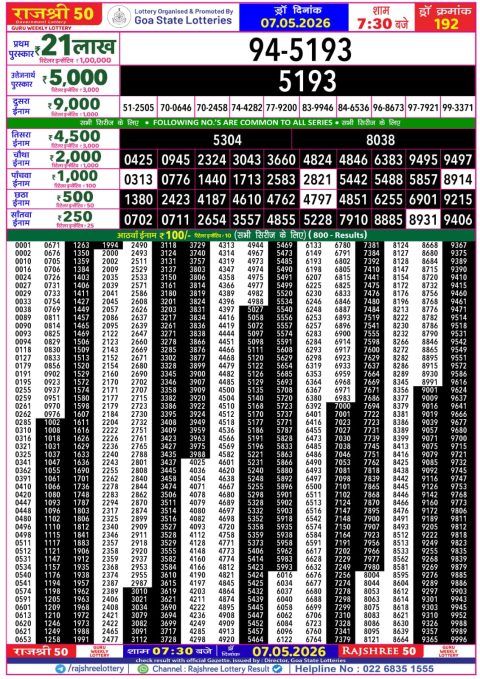 Everest Result Today Dear Lottery Chart