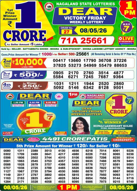 Everest Result Today Dear Lottery Chart