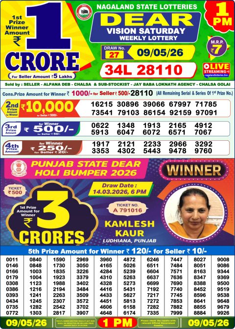 Everest Result Today Dear Lottery Chart