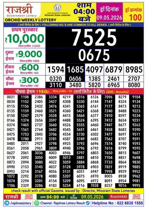 Everest Result Today Dear Lottery Chart