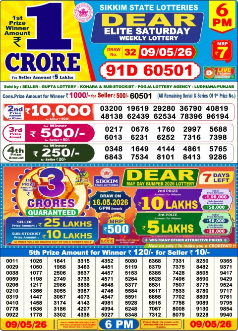 Everest Result Today Dear Lottery Chart