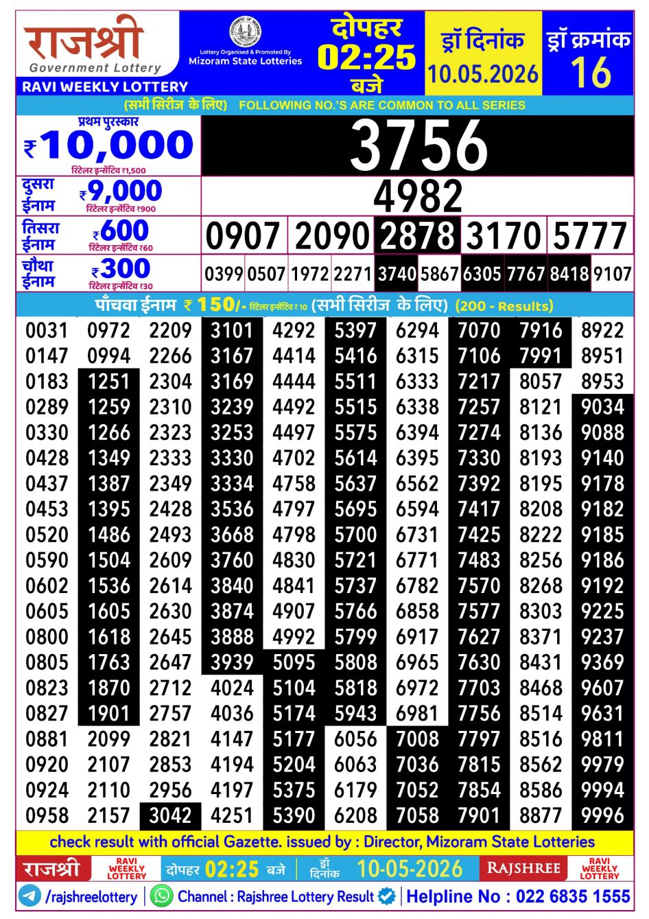 Everest Result Today Dear Lottery Chart