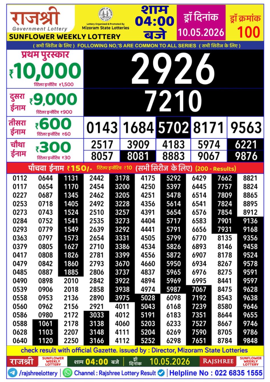 Everest Result Today Dear Lottery Chart