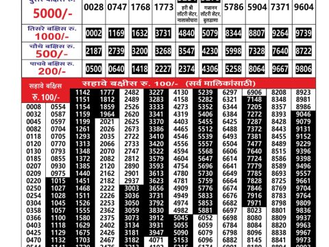 Everest Result Today Dear Lottery Chart