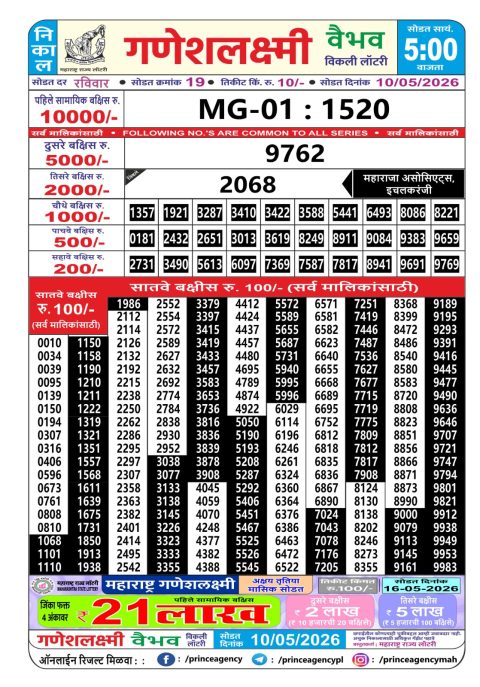 Everest Result Today Dear Lottery Chart