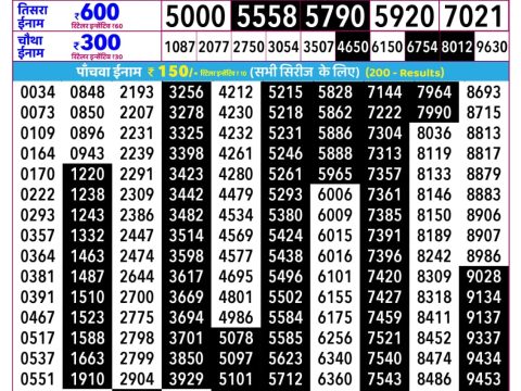 Everest Result Today Dear Lottery Chart