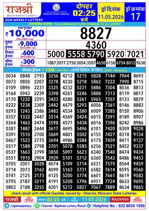 Everest Result Today Dear Lottery Chart