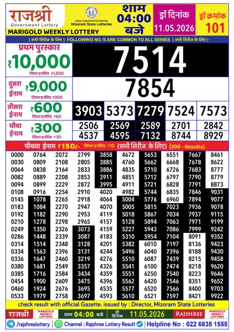 Everest Result Today Dear Lottery Chart