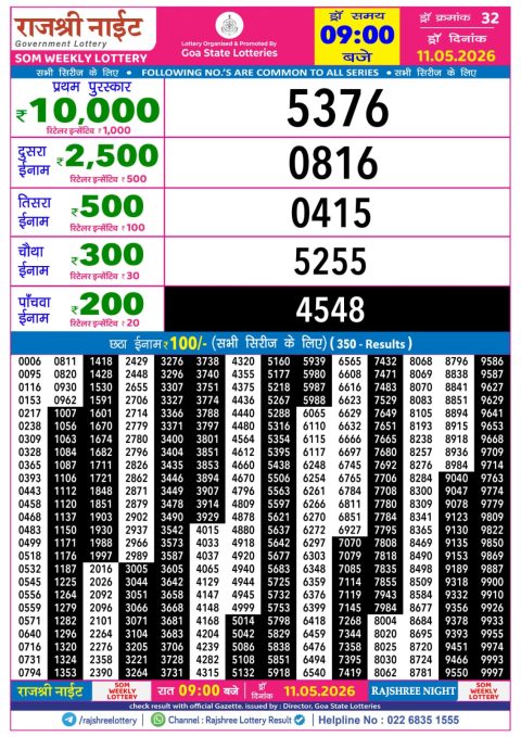 Everest Result Today Dear Lottery Chart