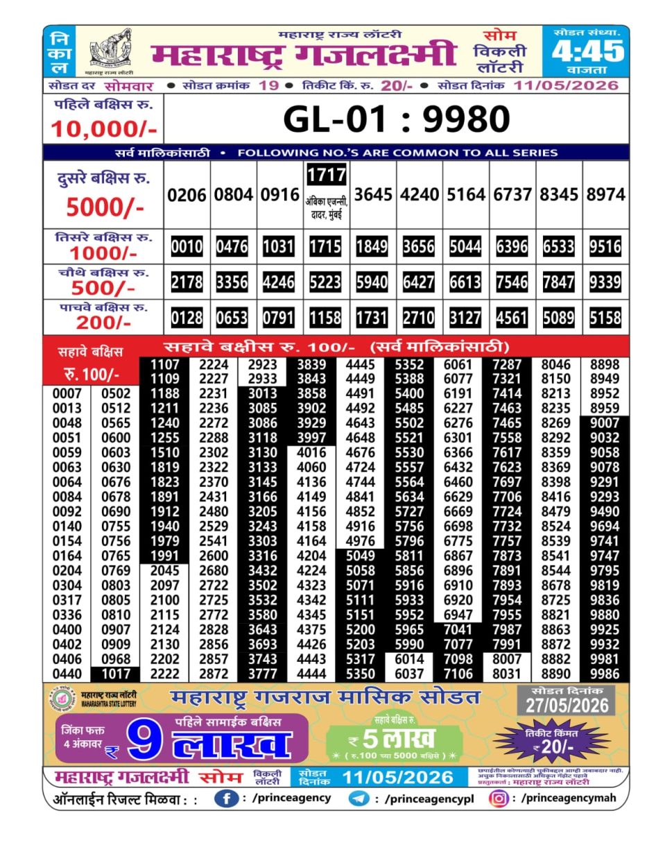 Everest Result Today Dear Lottery Chart