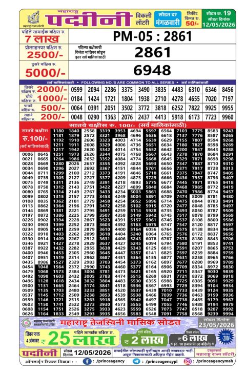 Everest Result Today Dear Lottery Chart