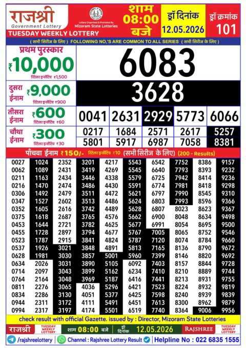 Everest Result Today Dear Lottery Chart
