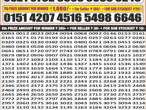 Everest Result Today Dear Lottery Chart