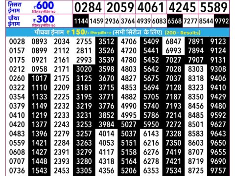 Everest Result Today Dear Lottery Chart