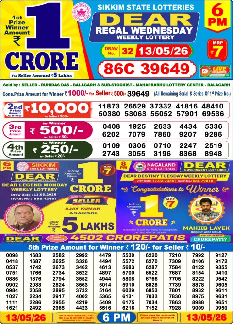 Everest Result Today Dear Lottery Chart