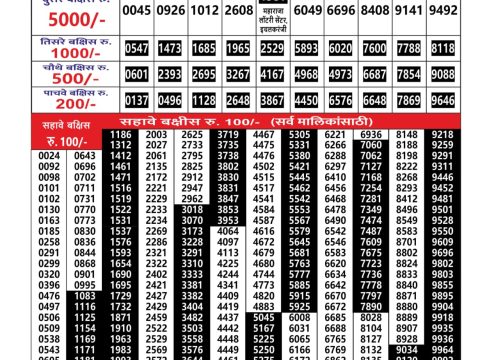 Everest Result Today Dear Lottery Chart