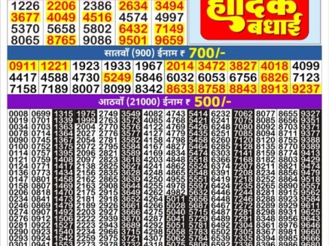 Everest Result Today Dear Lottery Chart