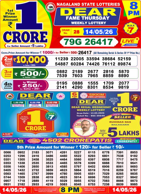 Everest Result Today Dear Lottery Chart