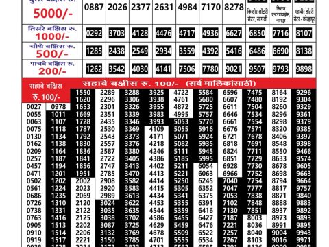 Everest Result Today Dear Lottery Chart