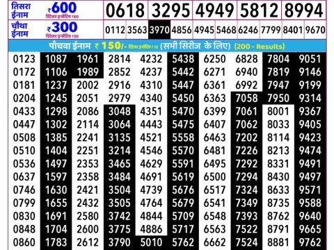 Everest Result Today Dear Lottery Chart