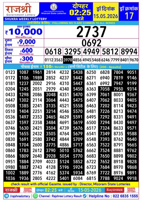 Everest Result Today Dear Lottery Chart