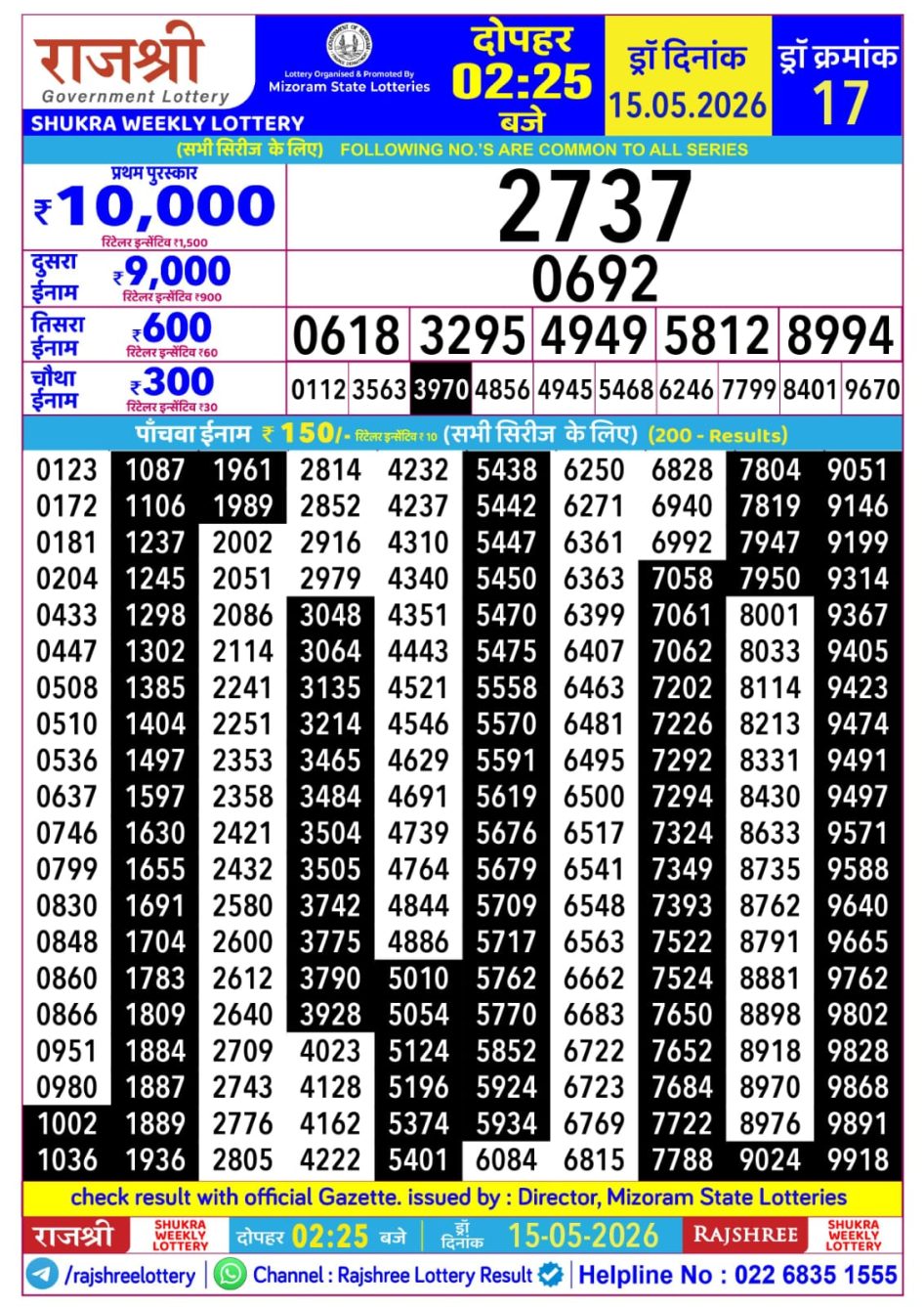 Everest Result Today Dear Lottery Chart