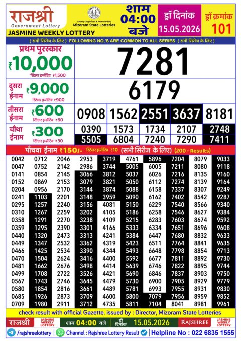 Everest Result Today Dear Lottery Chart