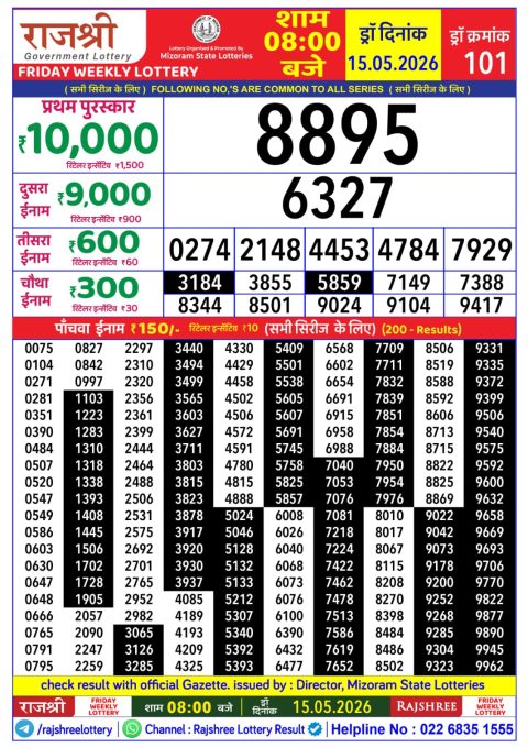 Everest Result Today Dear Lottery Chart