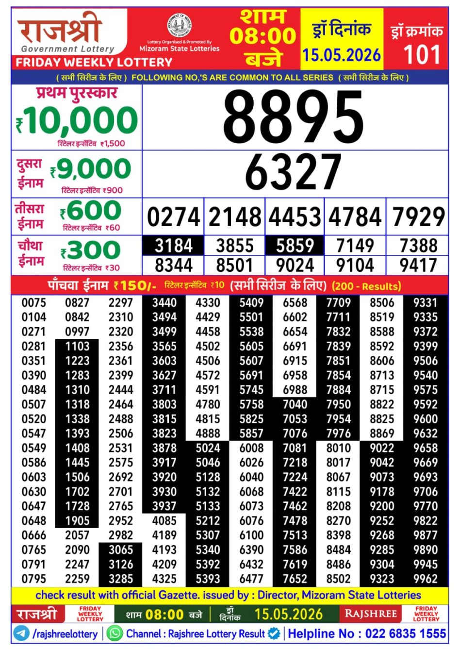 Everest Result Today Dear Lottery Chart