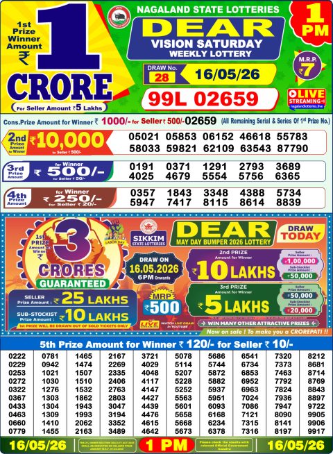 Everest Result Today Dear Lottery Chart