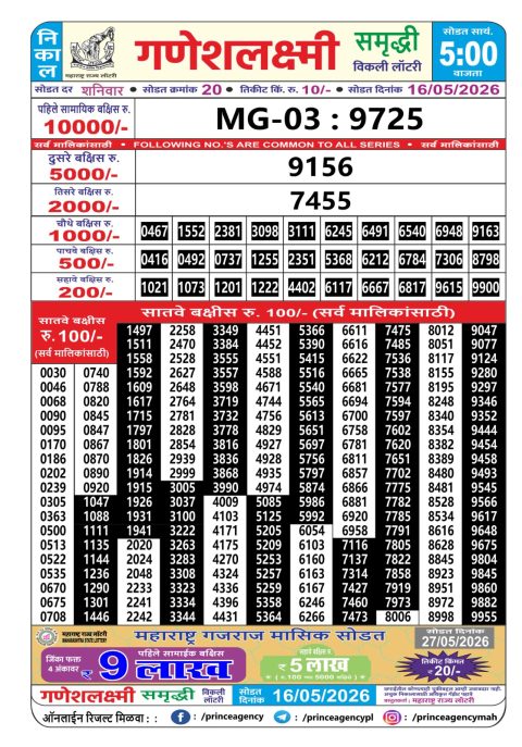 Everest Result Today Dear Lottery Chart