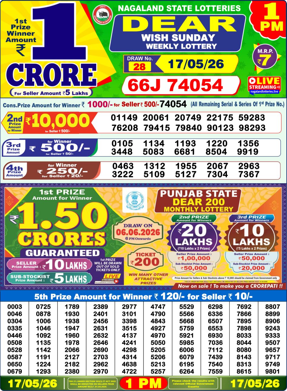 Everest Result Today Dear Lottery Chart