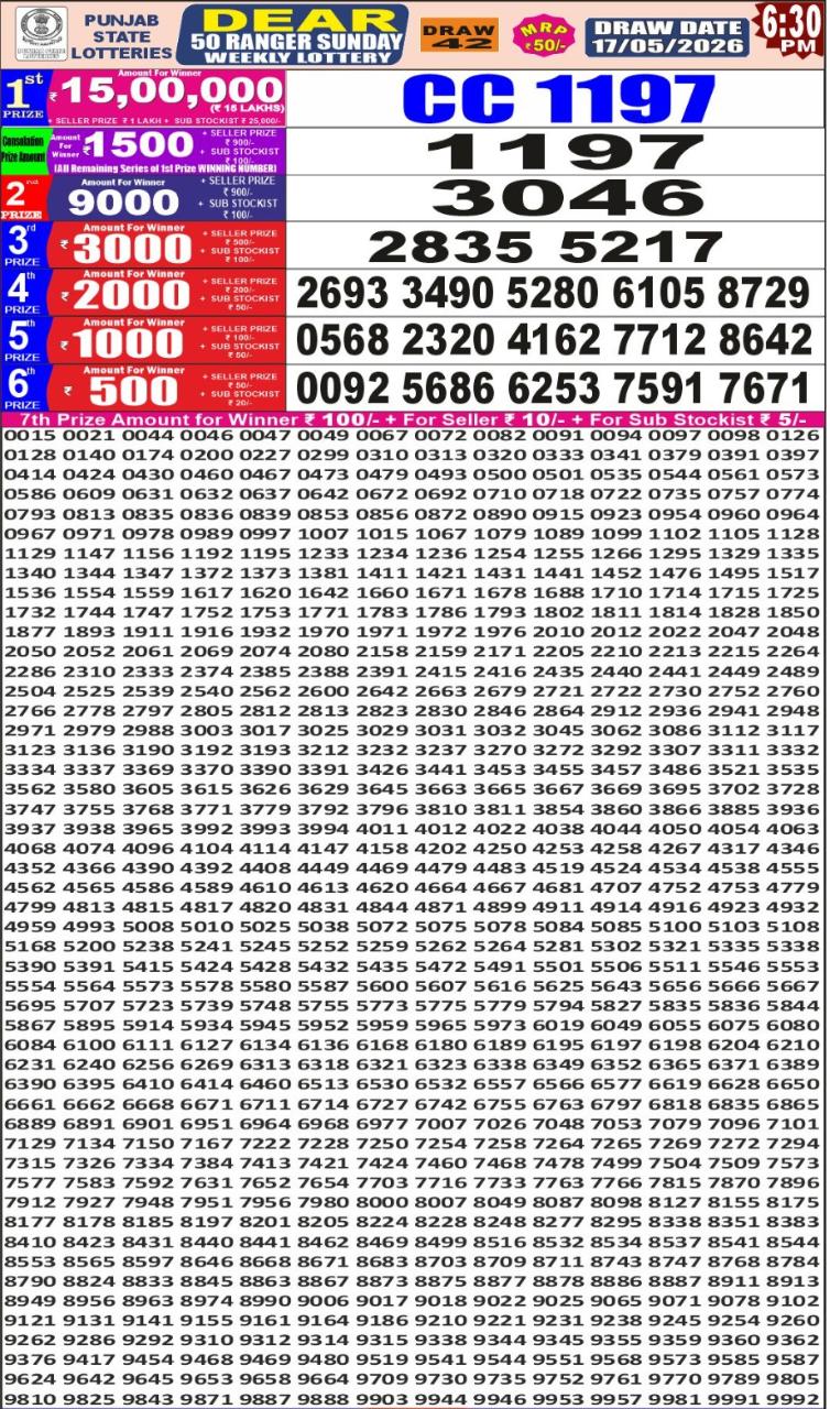 Everest Result Today Dear Lottery Chart