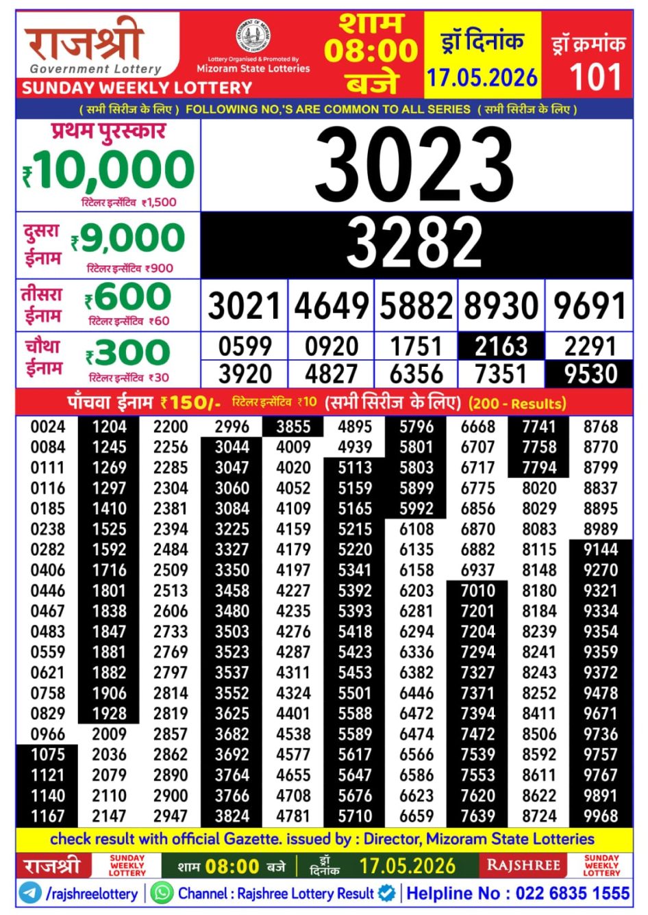 Everest Result Today Dear Lottery Chart