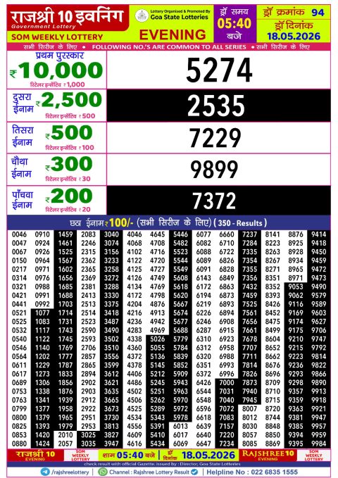 Everest Result Today Dear Lottery Chart