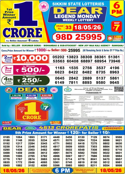 Everest Result Today Dear Lottery Chart