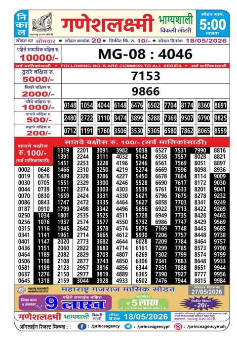 Everest Result Today Dear Lottery Chart