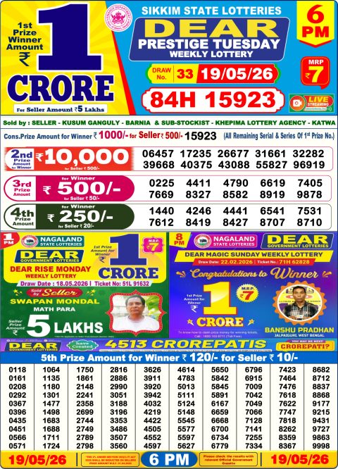 Everest Result Today Dear Lottery Chart