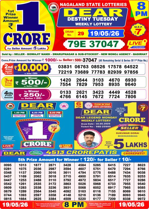 Everest Result Today Dear Lottery Chart