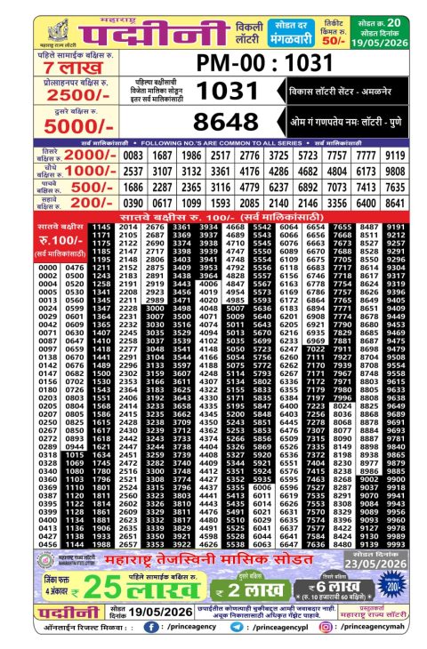 Everest Result Today Dear Lottery Chart