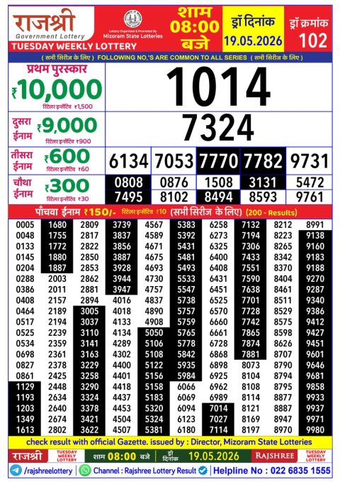 Everest Result Today Dear Lottery Chart