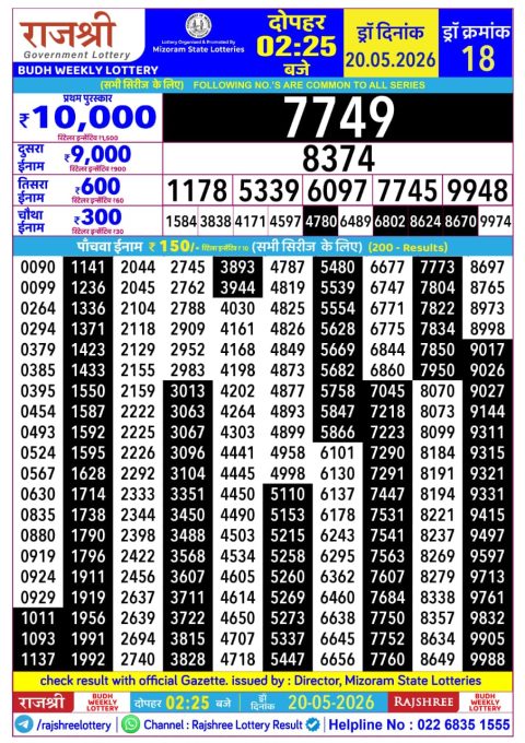 Everest Result Today Dear Lottery Chart